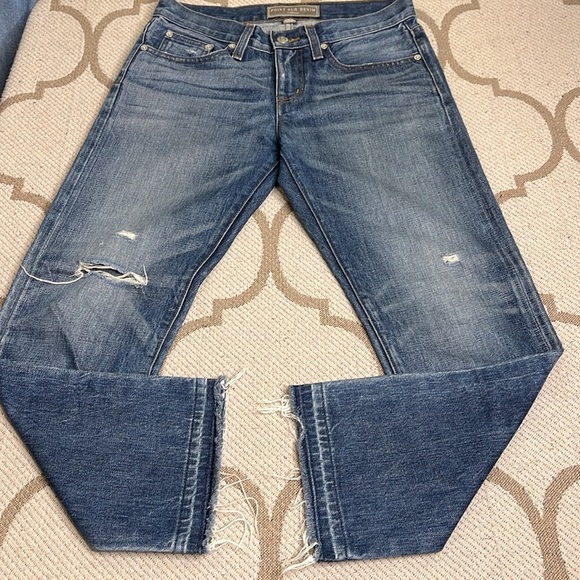 Point Sur Denim straight leg distressed raw hem Jeans - Picture 14 of 17